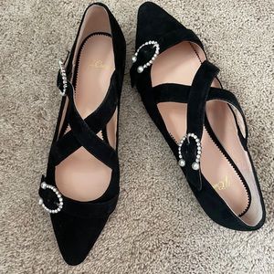 J Crew black suede flats